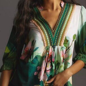 Anthropologie - Bl-nk Stephanie Top - Small- Dark Green - NWOT